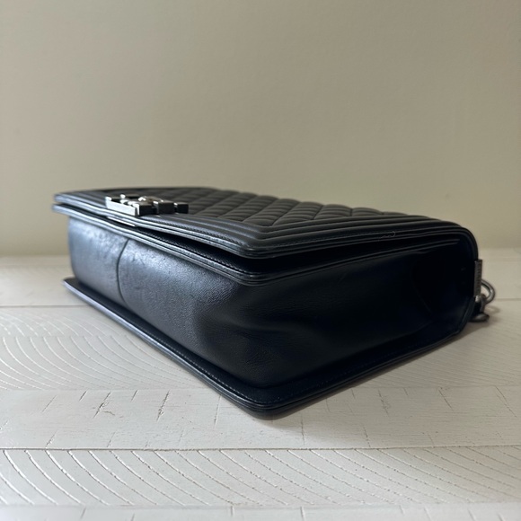 Chanel Medium Quilted Lambskin Black Boy Bag with Ruthenium Hardware - Picture 7 of 10